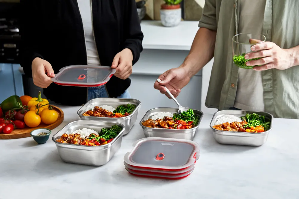 Cuisines de jardin - Boîtes alimentaires multifonctions-Passe au micro-ondes, Carrée - BLACK+BLUM EUROPE