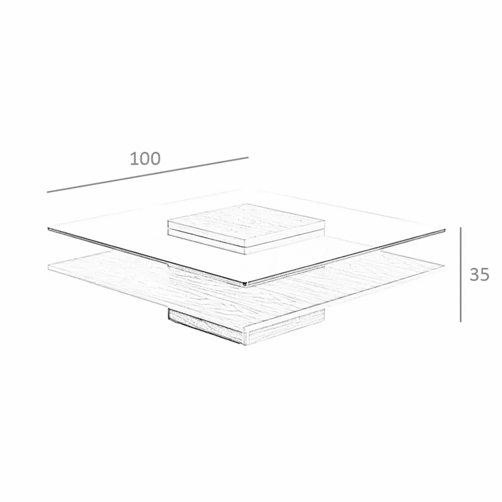 Tables basses - Table basse carrée en noyer - ANGEL CERDÁ