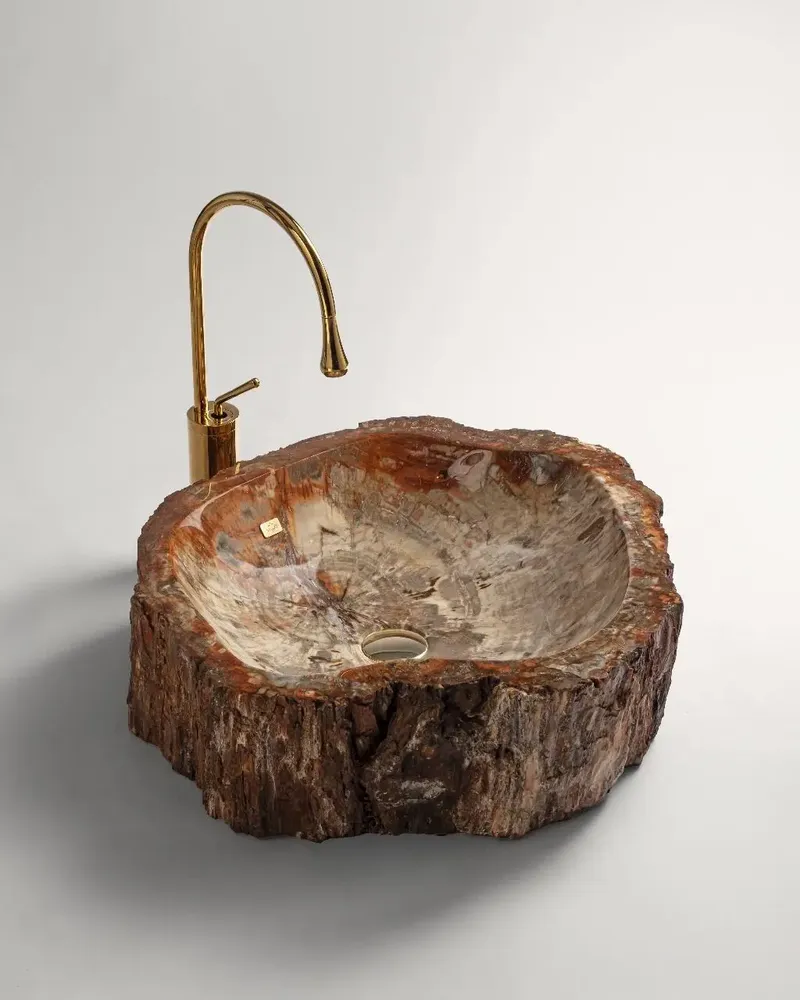 Lave-mains - Petrified wood Basin - PRESTONEX DESIGN PVT LTD