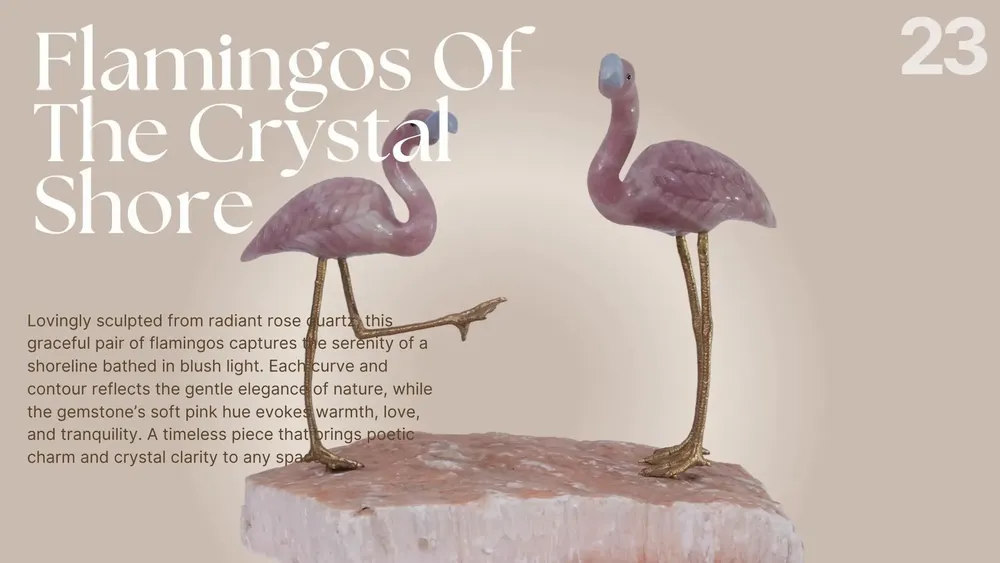 Sculptures, statuettes et miniatures - Flamingos of the Crystal Shore - PRESTONEX DESIGN PVT LTD