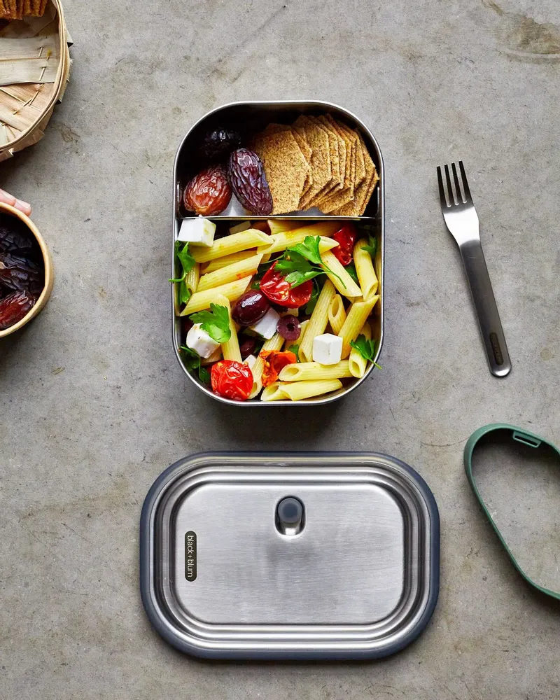 Boîtes de conservation - Lunch Box- Boite à Lunch 3 en 1 - Acier inoydable -1L - BLACK+BLUM EUROPE