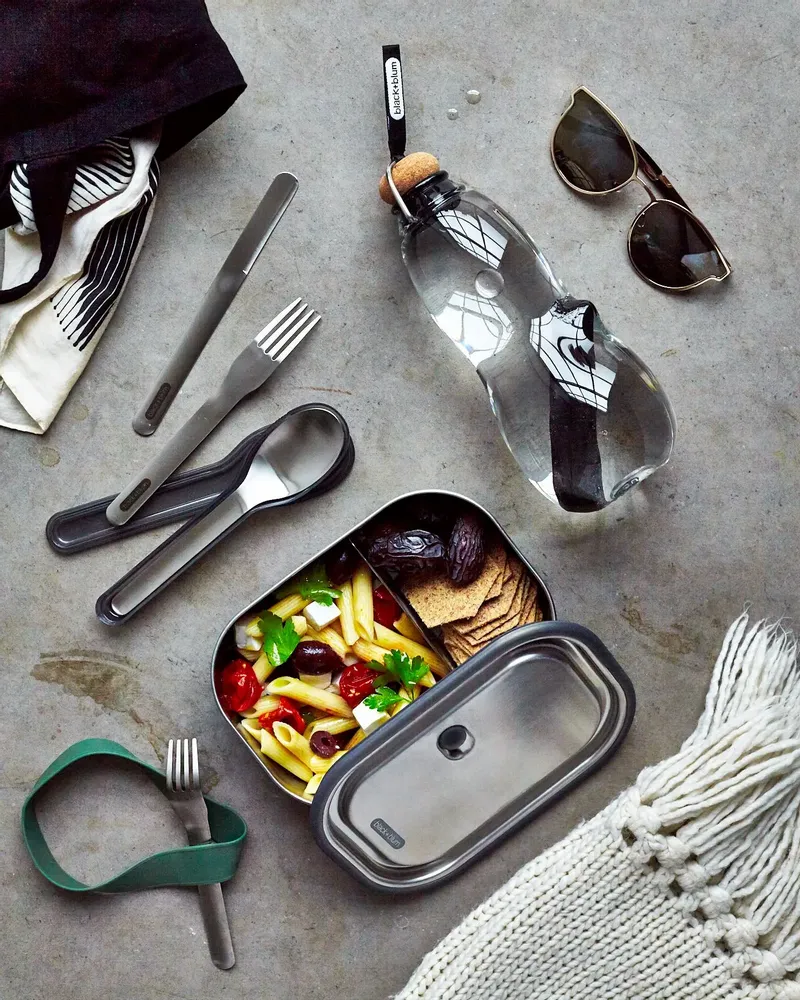 Boîtes de conservation - Lunch Box- Boite à Lunch 3 en 1 - Acier inoydable -1L - BLACK+BLUM EUROPE