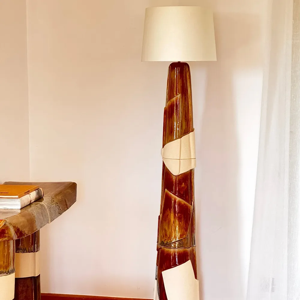 Céramique - Lampadaire totem obélisque - FUOCO collection - DI VINCENZO POUJOULA
