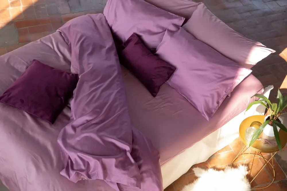 Linge de lit - ENSEMBLE POMONA – Drap plat et 2 taies d’oreiller en satin de coton - NORA V