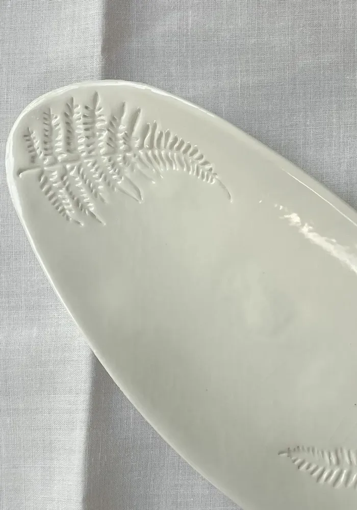 Everyday plates - Long porcelain dishes, unique pieces, French made - TOTEM NATURE