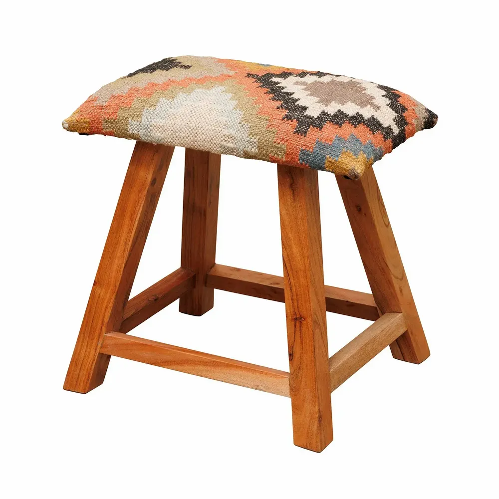 Stools - Kilim stool Winter - CHEHOMA
