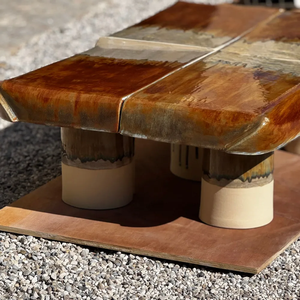 Ceramic - STONEWARE COFFEE TABLE - ROMA COLLECTION - DI VINCENZO POUJOULA