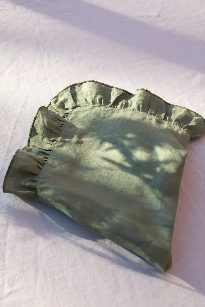 Table linen - ARTEMIDE — 2 pure linen napkins with ruffle - NORA V