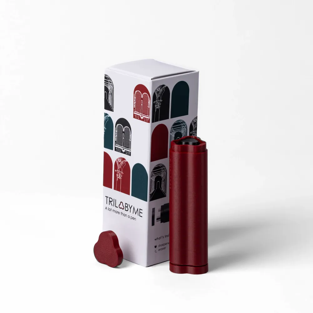 Papeterie bureau - Étui TriloByme - atelier portable avec stylo, crayon et couleurs - EGOUNDESIGN