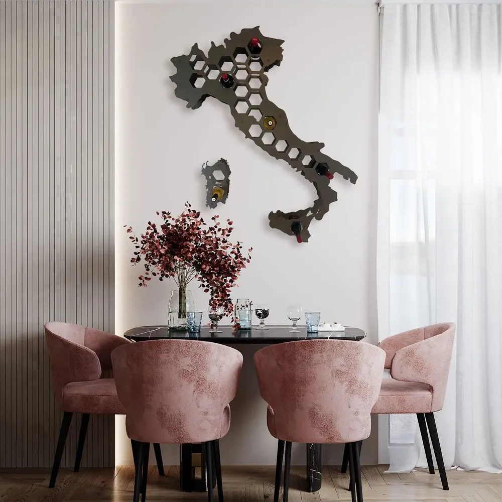 Shelves - Italy Steel Wall Wine Rack – Holds up to 24 Bottles - INCREDIBLE DESIGNS