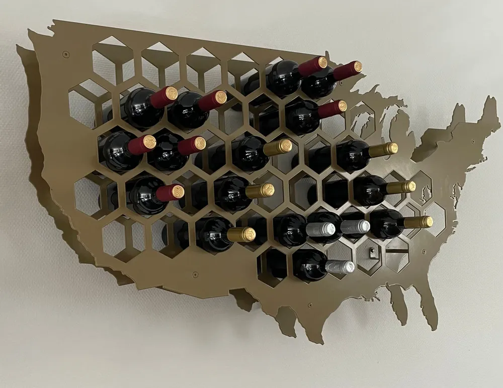 Services - Cave à vin murale en acier – Silhouette USA, 46 bouteilles - INCREDIBLE DESIGNS
