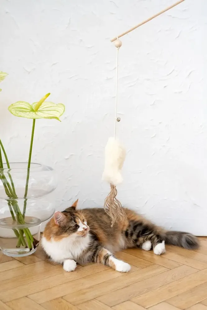 Decorative objects - Natural Sheepskin Cat Toy: Fish - MELLOW CONCEPT STORE