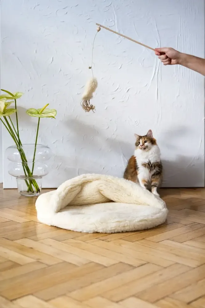 Decorative objects - Natural Woolen Cat Toy: Fish - MELLOW CONCEPT STORE
