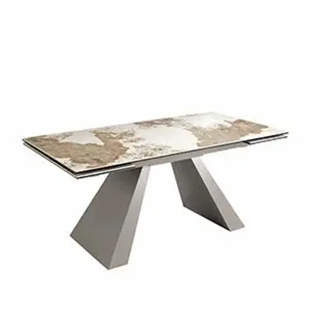 Dining Tables - Rectangular extending dining table in porcelain marble - ANGEL CERDÁ