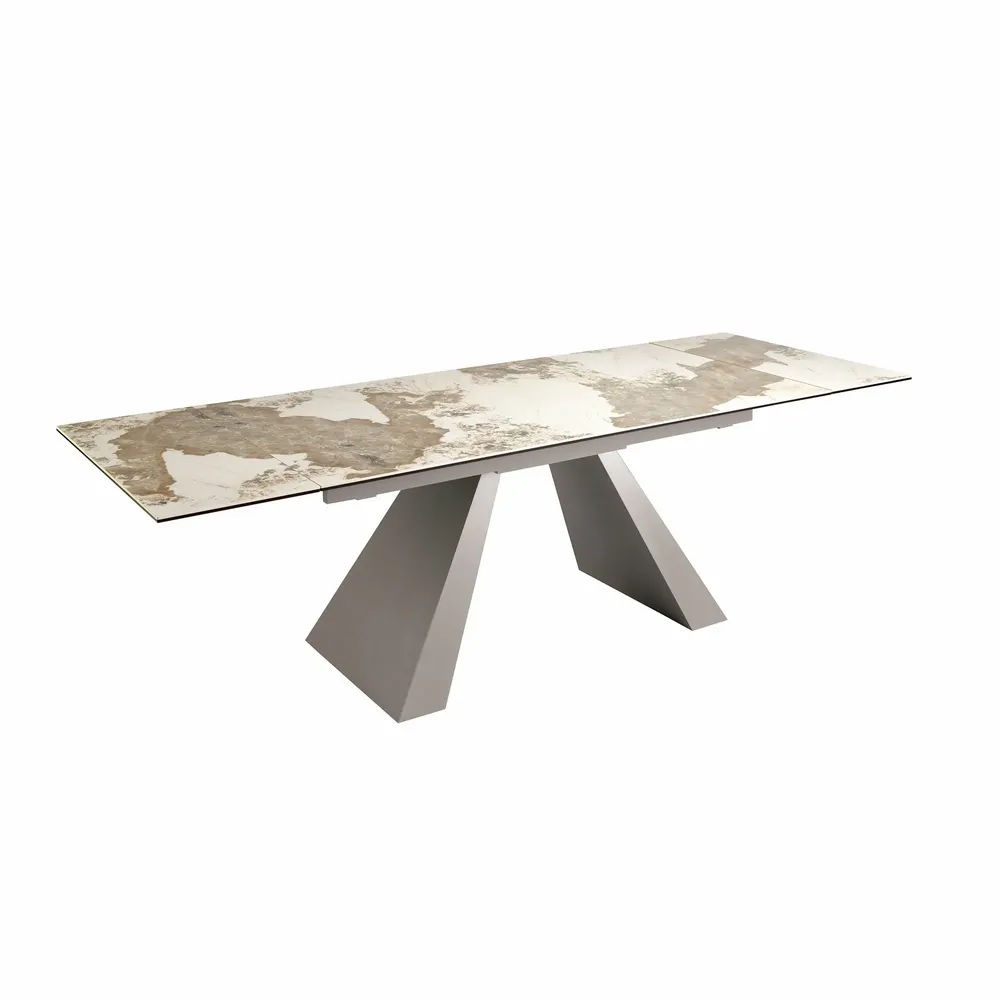 Dining Tables - Rectangular extending dining table in porcelain marble - ANGEL CERDÁ