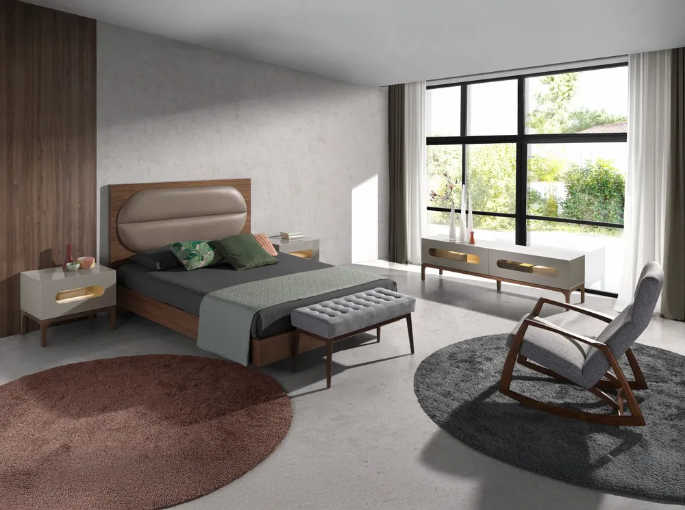 Benches - Dark grey fabric stool - ANGEL CERDÁ