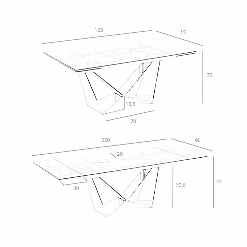 Dining Tables - Extendable glass dining table - ANGEL CERDÁ