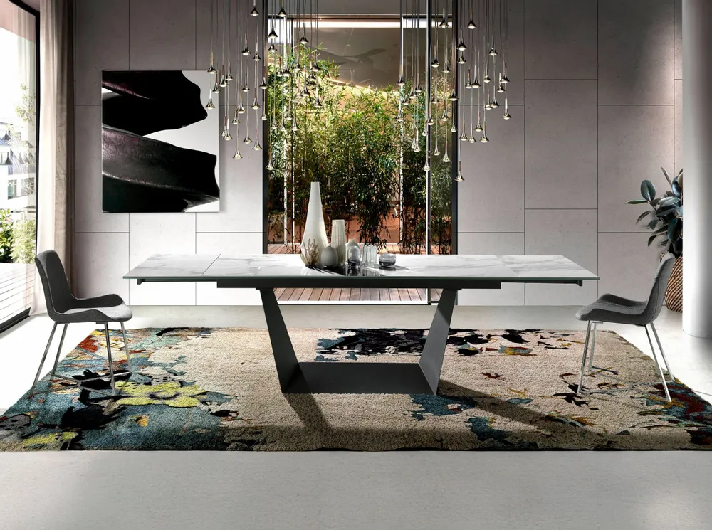 Dining Tables - White marble extendable dining table - ANGEL CERDÁ