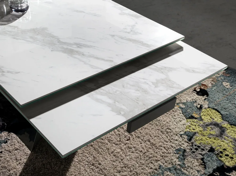 Dining Tables - White marble extendable dining table - ANGEL CERDÁ