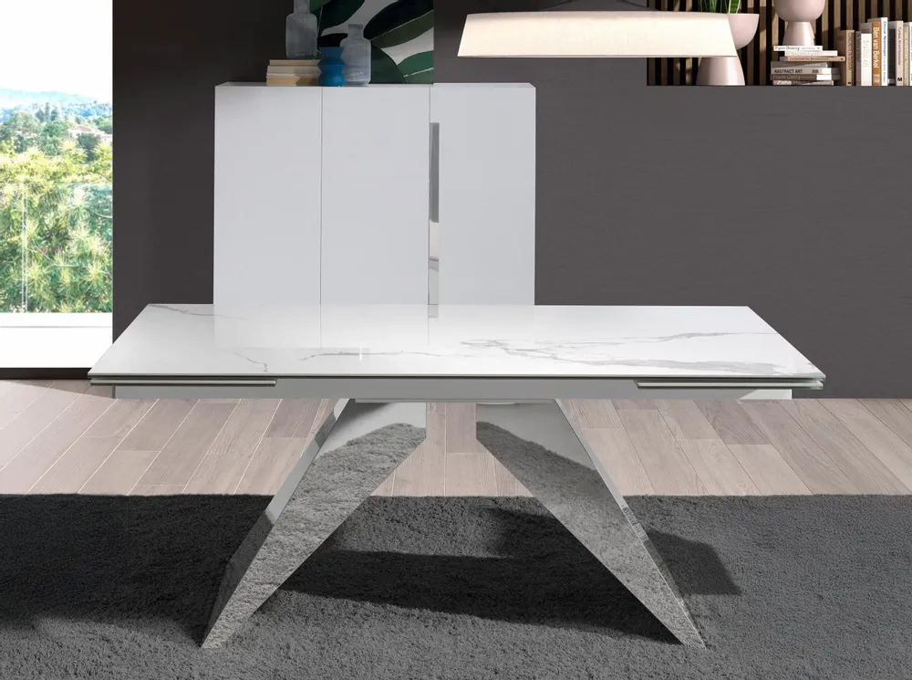 Dining Tables - Rectangular porcelain marble extending dining table - ANGEL CERDÁ