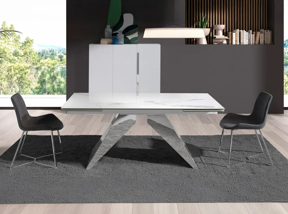 Dining Tables - Rectangular porcelain marble extending dining table - ANGEL CERDÁ