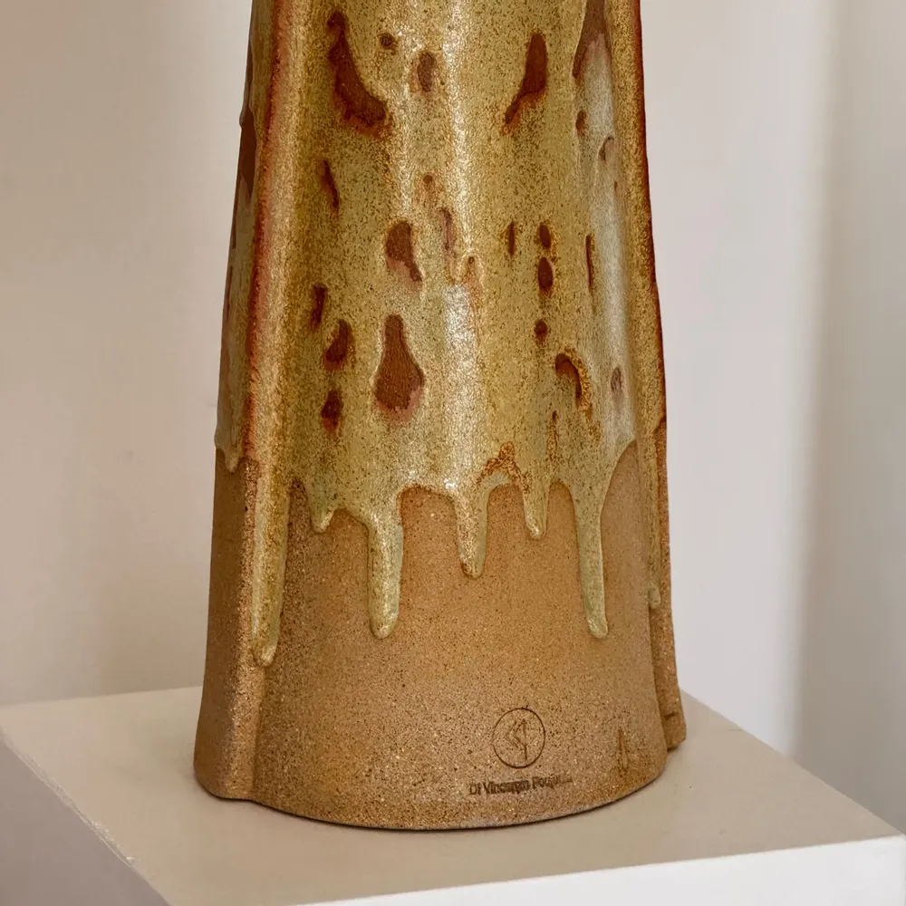 Céramique - Conical sculpted table lamp - FUOCO collection - DI VINCENZO POUJOULA