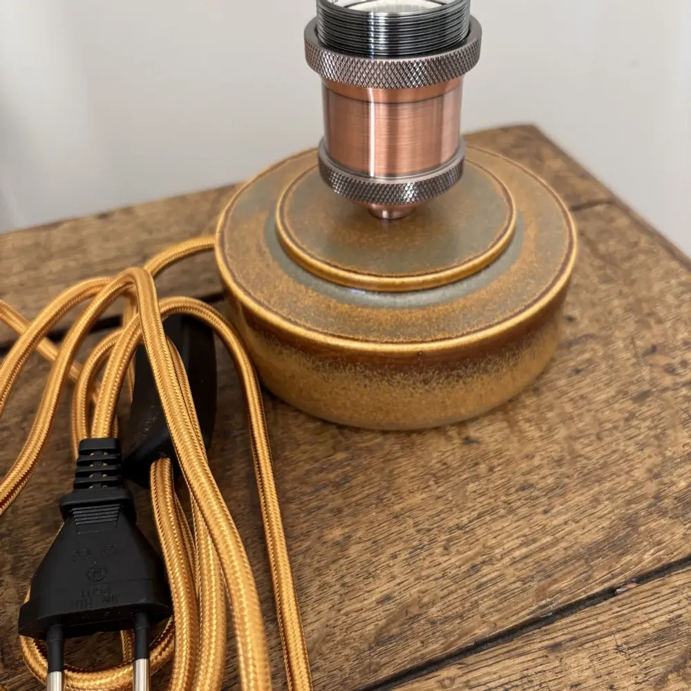 Decorative objects - Gold Gaïa Table Lamp - Love Bulb - LES POTERIES DE SWANE
