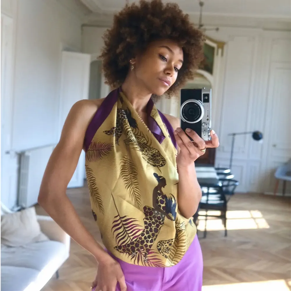 Foulards et écharpes - Foulard en Soie Splendeur Africaine 90X90 CM - RALUFINEART