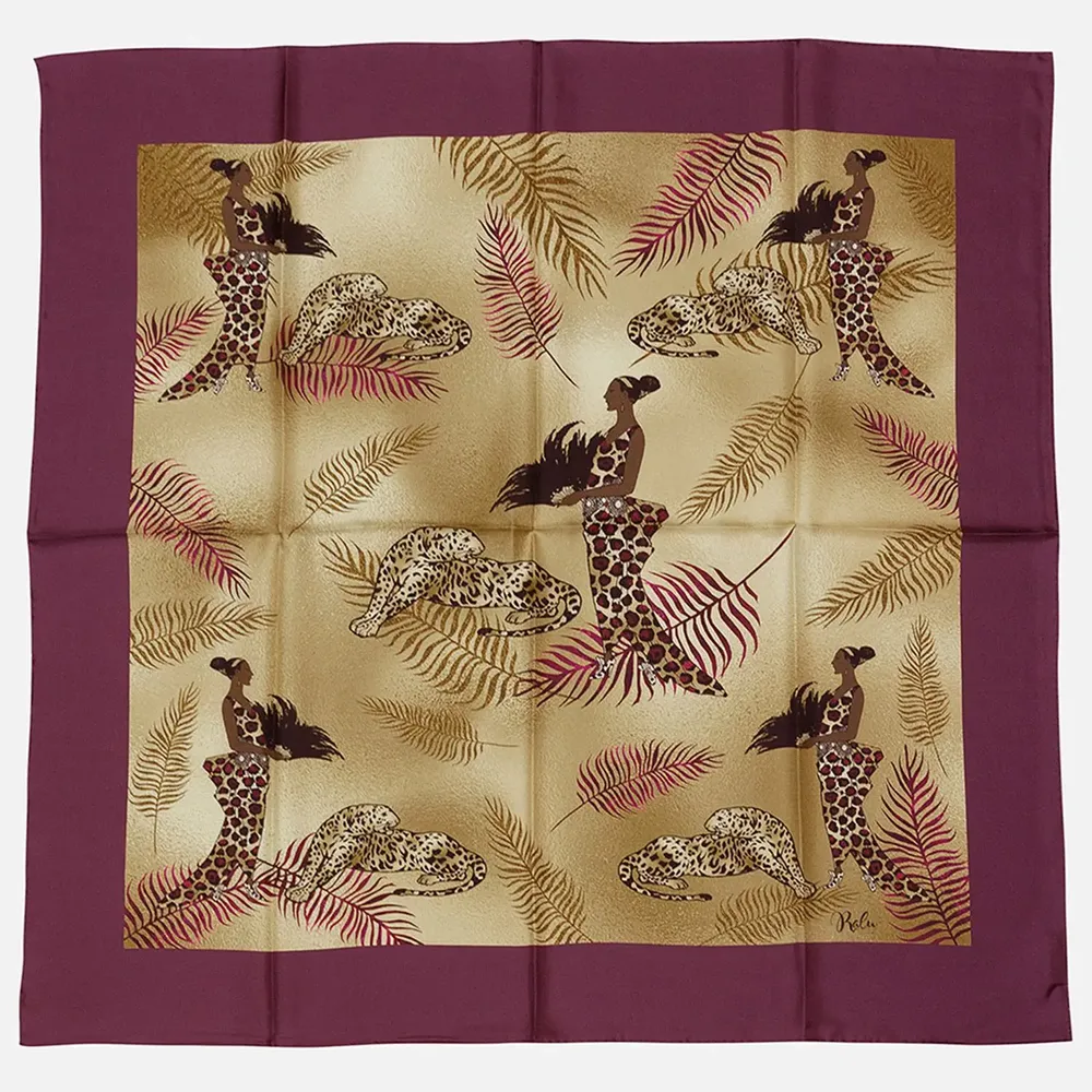 Foulards et écharpes - Foulard en Soie Splendeur Africaine 90X90 CM - RALUFINEART