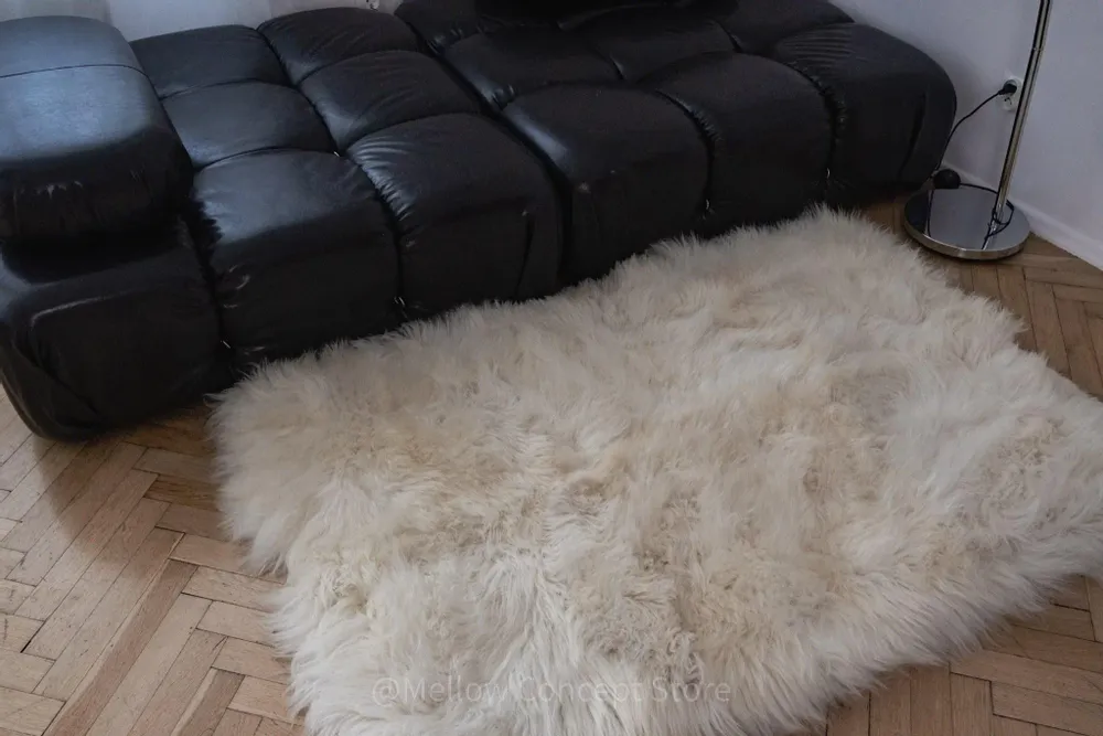 Autres tapis - Tapis en Peau de Mouton Naturelle Ivoire – Rectangulaire - MELLOW CONCEPT STORE