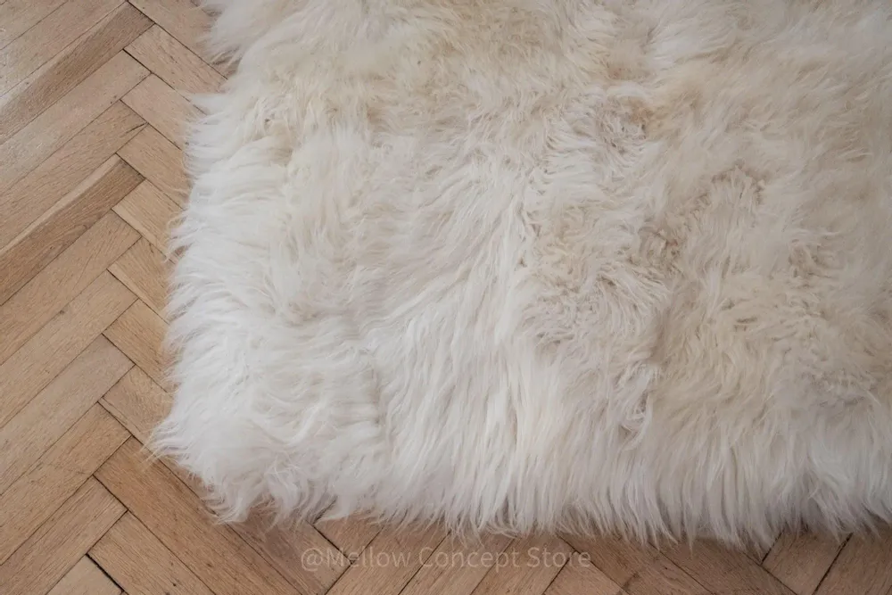Autres tapis - Tapis en Peau de Mouton Naturelle Ivoire – Rectangulaire - MELLOW CONCEPT STORE