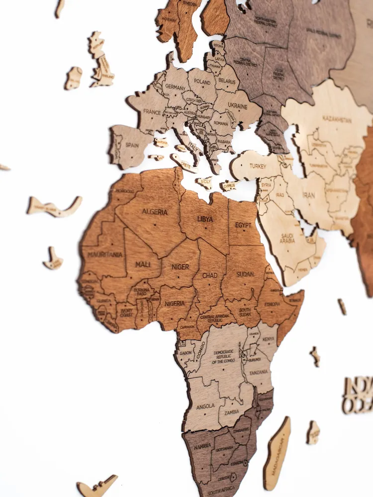 Other wall decoration - 2D Wooden World Map - ENJOYTHEWOOD