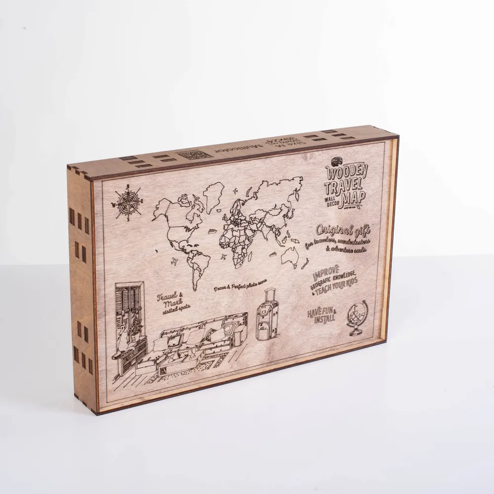 Other wall decoration - 2D Wooden World Map - ENJOYTHEWOOD