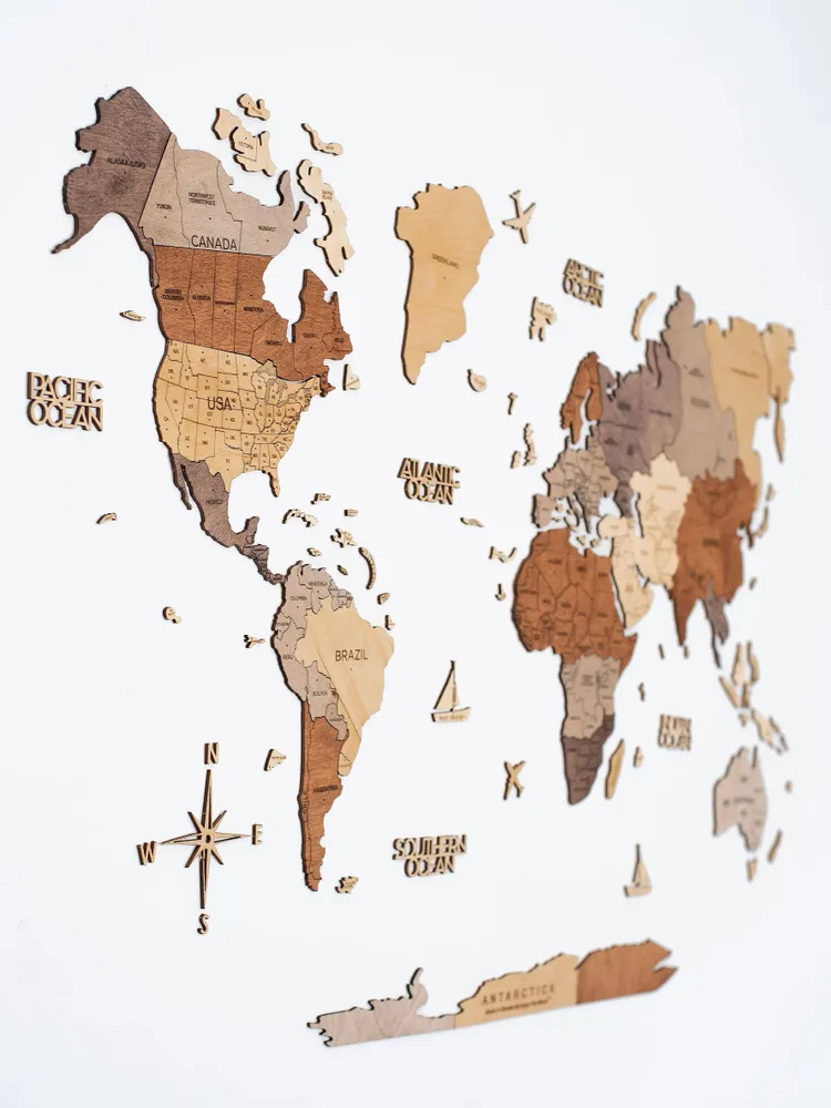 Other wall decoration - 2D Wooden World Map - ENJOYTHEWOOD
