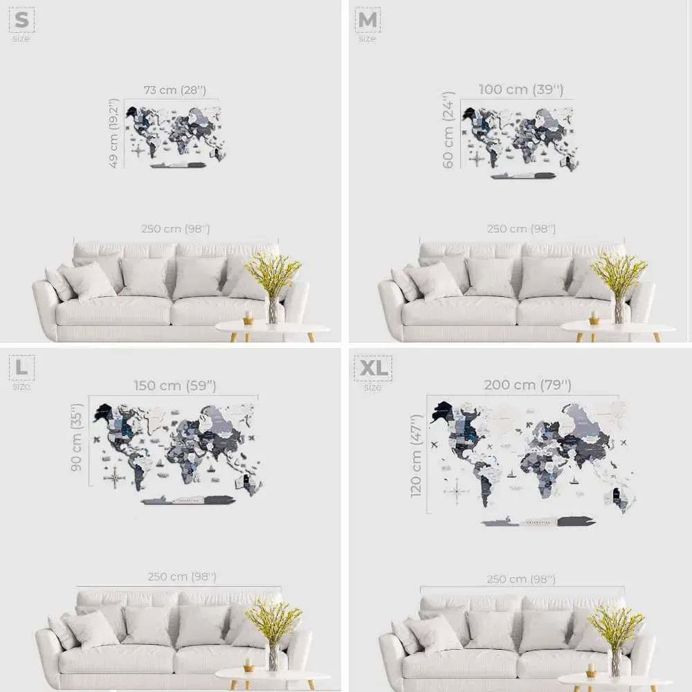 Other wall decoration - 2D Wooden World Map - ENJOYTHEWOOD