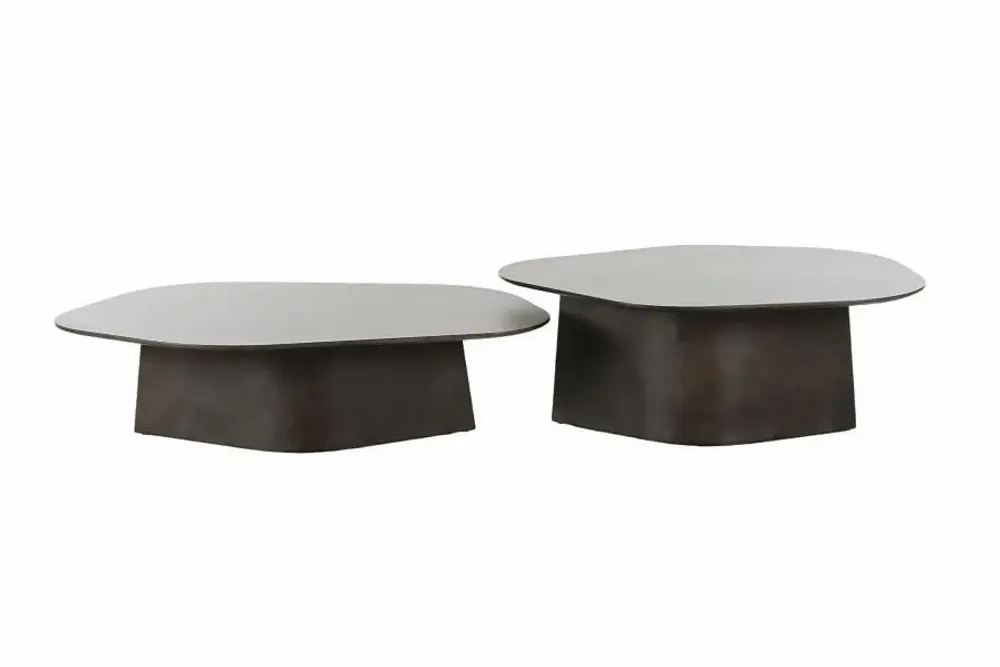 Coffee tables - S/2 TABLES ASS. 'NAMUR' BROWN/BLACK - FANCY