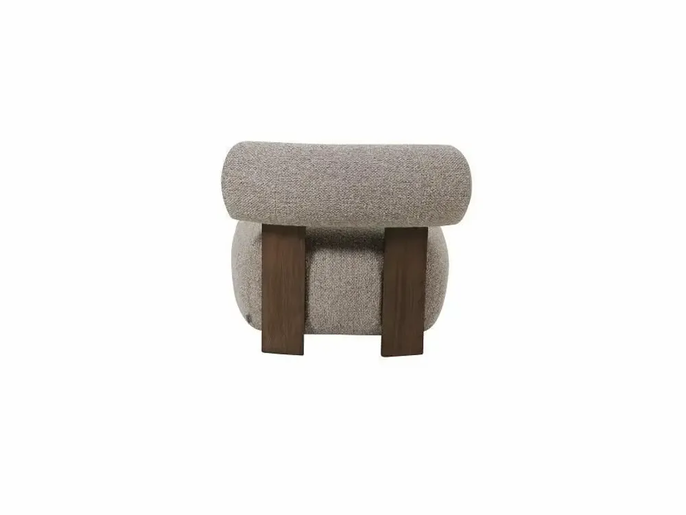 Fauteuils - FAUTEUIL 'MADRID' TISSU BOUCLÉ BEIGE/BRUN - FANCY