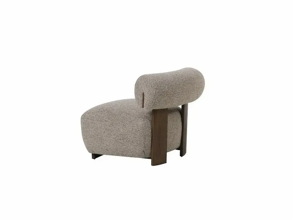 Fauteuils - FAUTEUIL 'MADRID' TISSU BOUCLÉ BEIGE/BRUN - FANCY