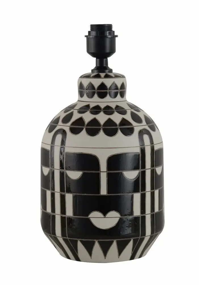 Vases - LAMP 'KRUGERSDORP' CERAMIC WHITE/BLACK D22x39h - FANCY