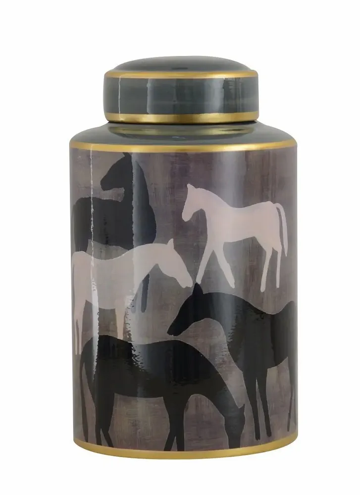Vases - CERAMIC POT 'HORSES' D18x29h - FANCY