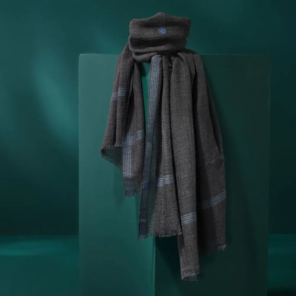 Scarves - INIS MOR gray men's scarf - AV08 PARIS