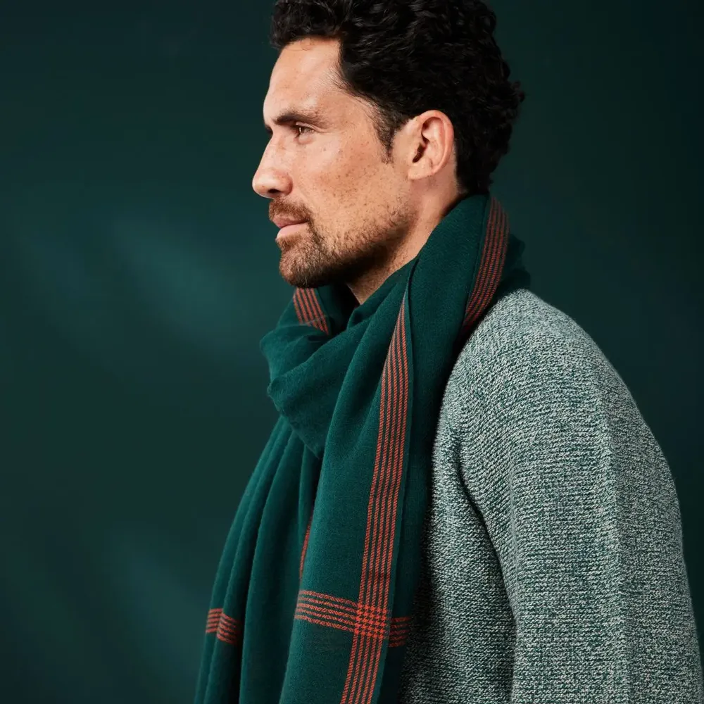 Scarves - Men's dark green wool scarf - AV08 PARIS