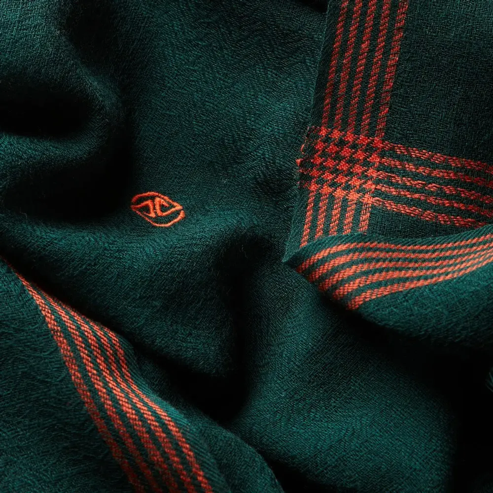Scarves - Men's dark green wool scarf - AV08 PARIS