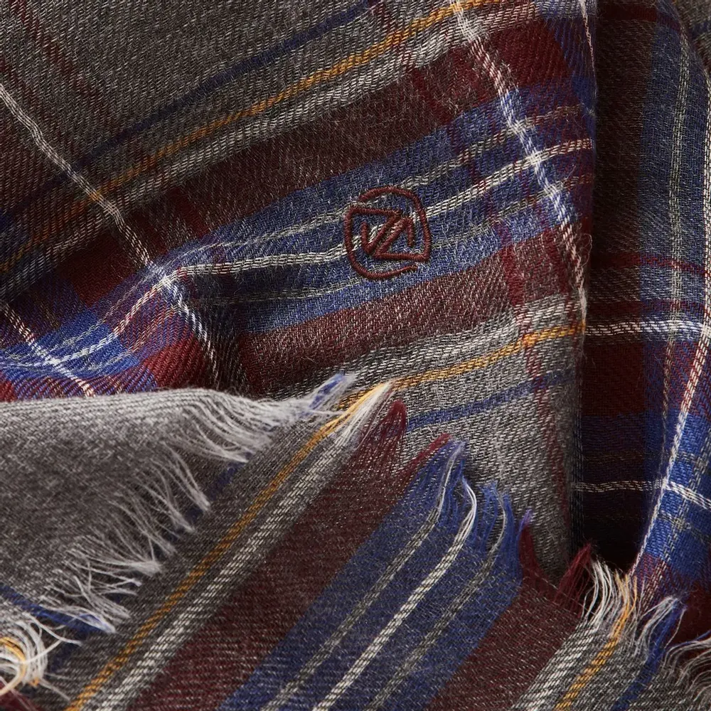 Scarves - Écharpe homme à carreaux gris foncé - AV08 PARIS