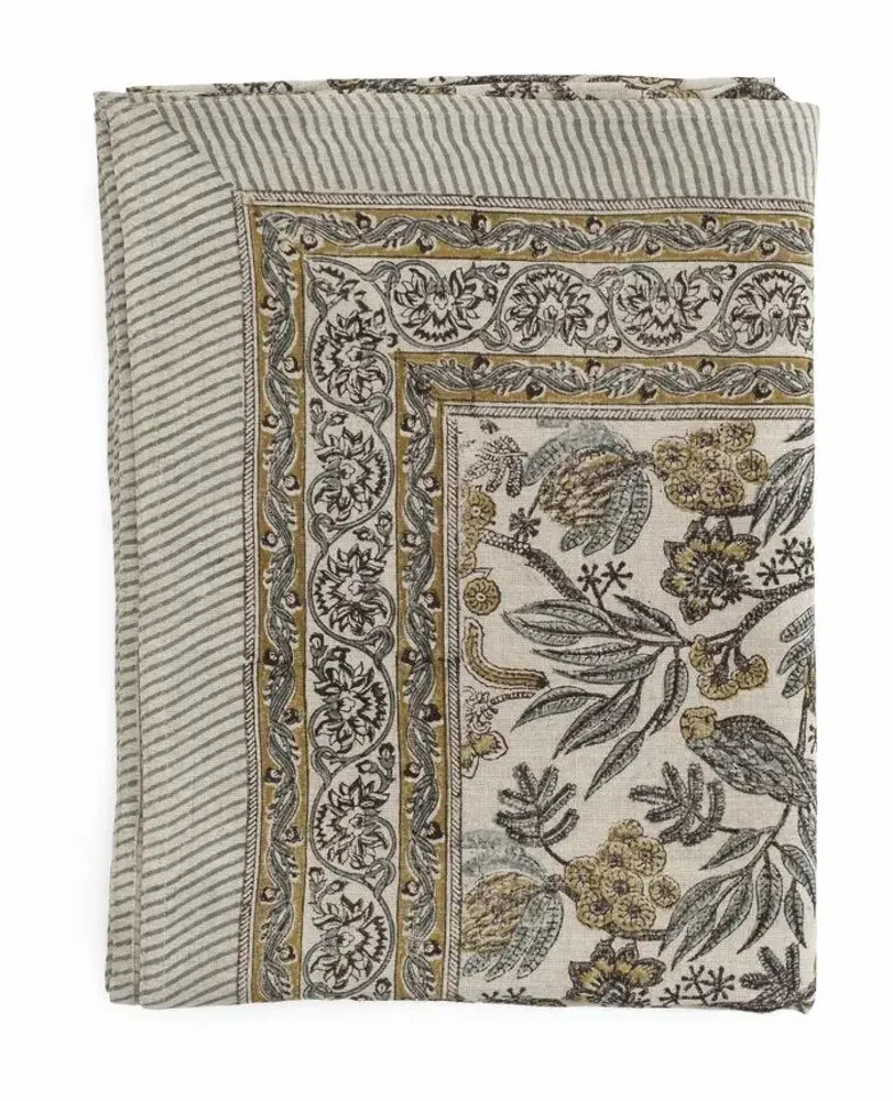 Table linen - Linen Tablecloth - Parrot - Blue - CHAMOIS