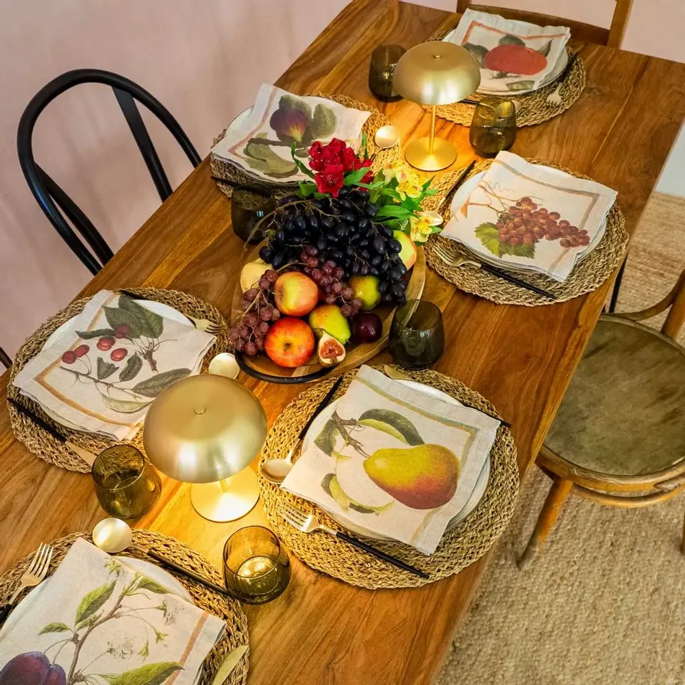 Serviettes - Serviettes en lin lavé ǀ FRUITS de JARDIN - LINOROOM 100% LINEN TEXTILES