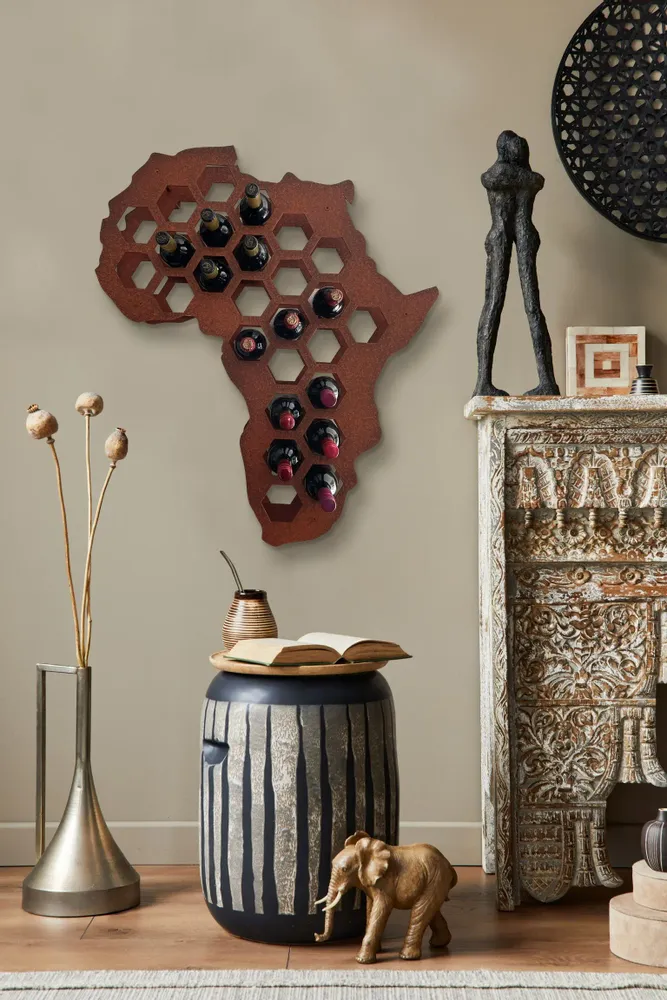 Services - Africa Wall-Mounted Steel Wine Rack - INCREDIBLE DESIGNS