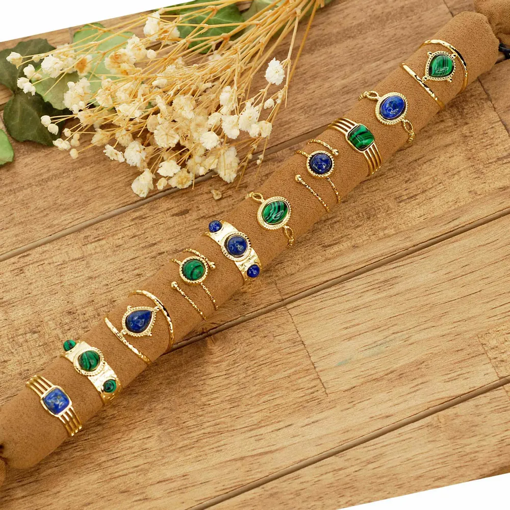 Jewelry - Steel and Turquoise Multirow Bracelet - MERVEILLES DU MONDE BIJOUX