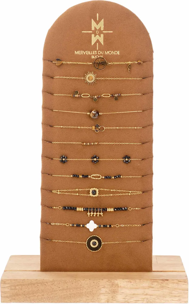 Jewelry - Steel and Turquoise Multirow Bracelet - MERVEILLES DU MONDE BIJOUX