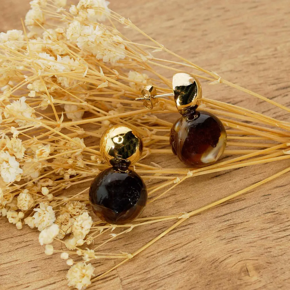 Jewelry - Two-Tone Earrings - MERVEILLES DU MONDE BIJOUX